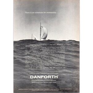 1971 Danforth Marine Yachting Boating Accessories Vintage Print Ad 70s Wall Art